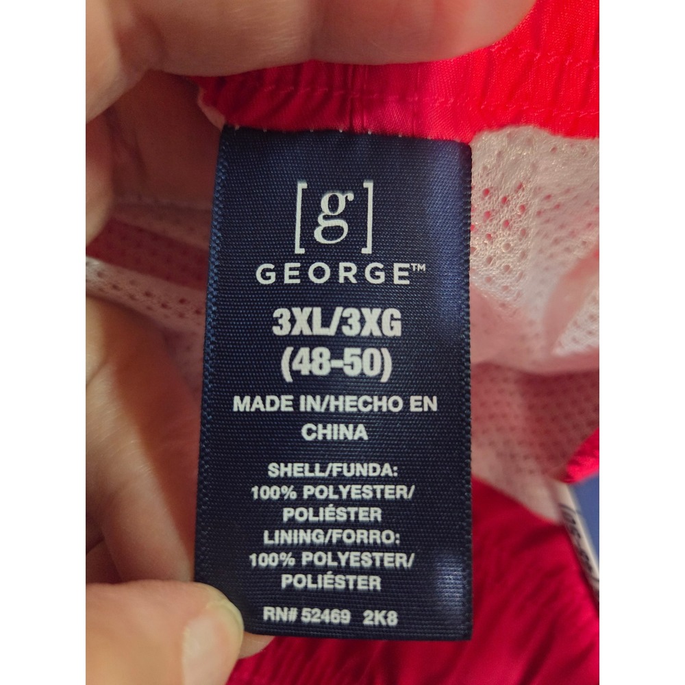 George Mens Basic Swim Trunks Raspberry Red 3XL 6 Inch Inseam NWT 48-50 - Picture 5 of 7